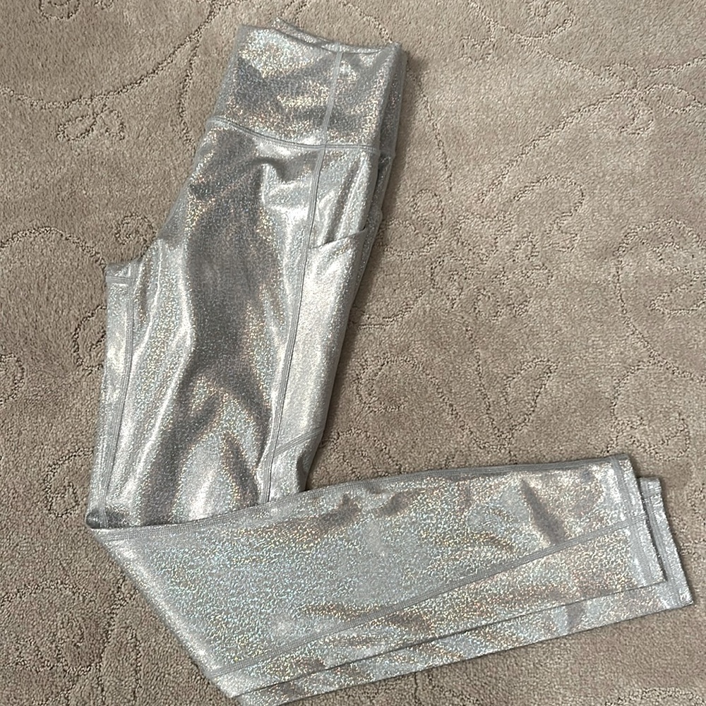 NWT Fabletics Oasis PureLuxe High Waisted Leggings Glitter Hologram